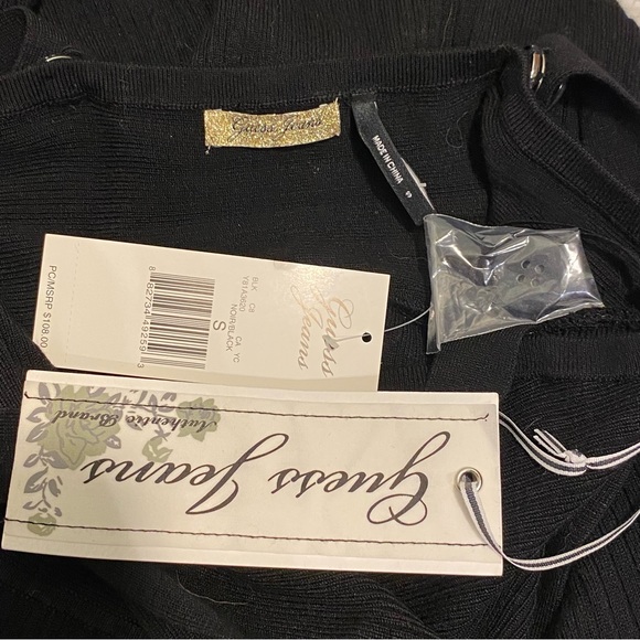 Guess Jeans Black Knitted Open Back Ribbed Dress NWT - Picture 5 of 15